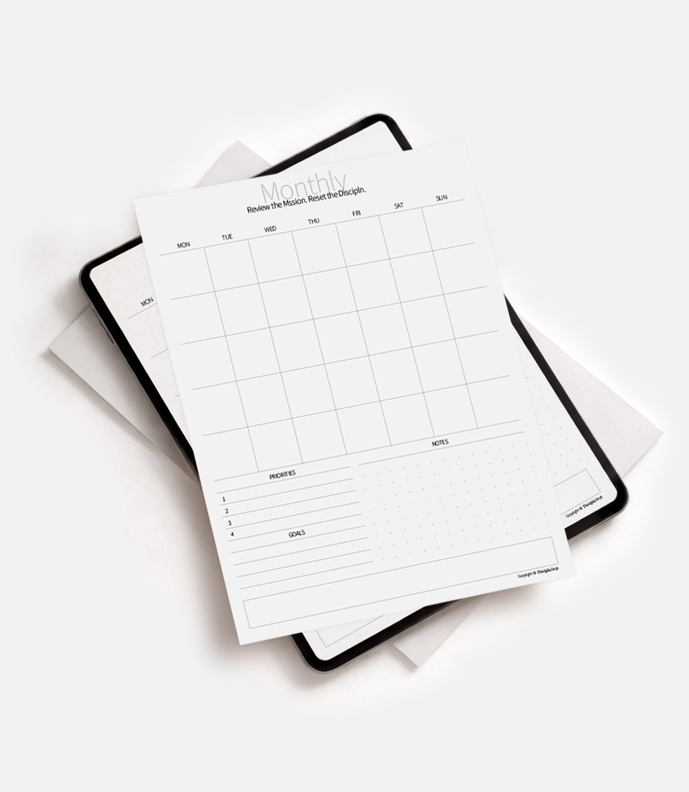 Discipln. Monthly Planner